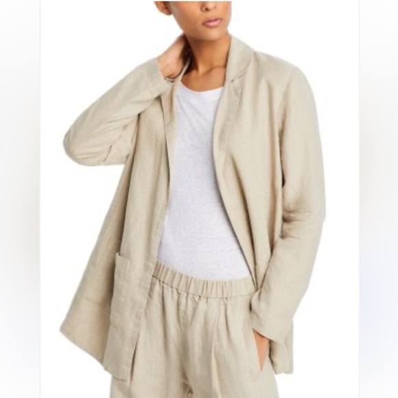 Eileen Fisher Jackets & Blazers - Eileen fisher Sz 3X organic linen Beige Casual Jacket natural fiber